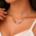 Crystal Tulip Floral Necklace | Elegant Gold Minimal Jewelry With Perfect Gift Packing