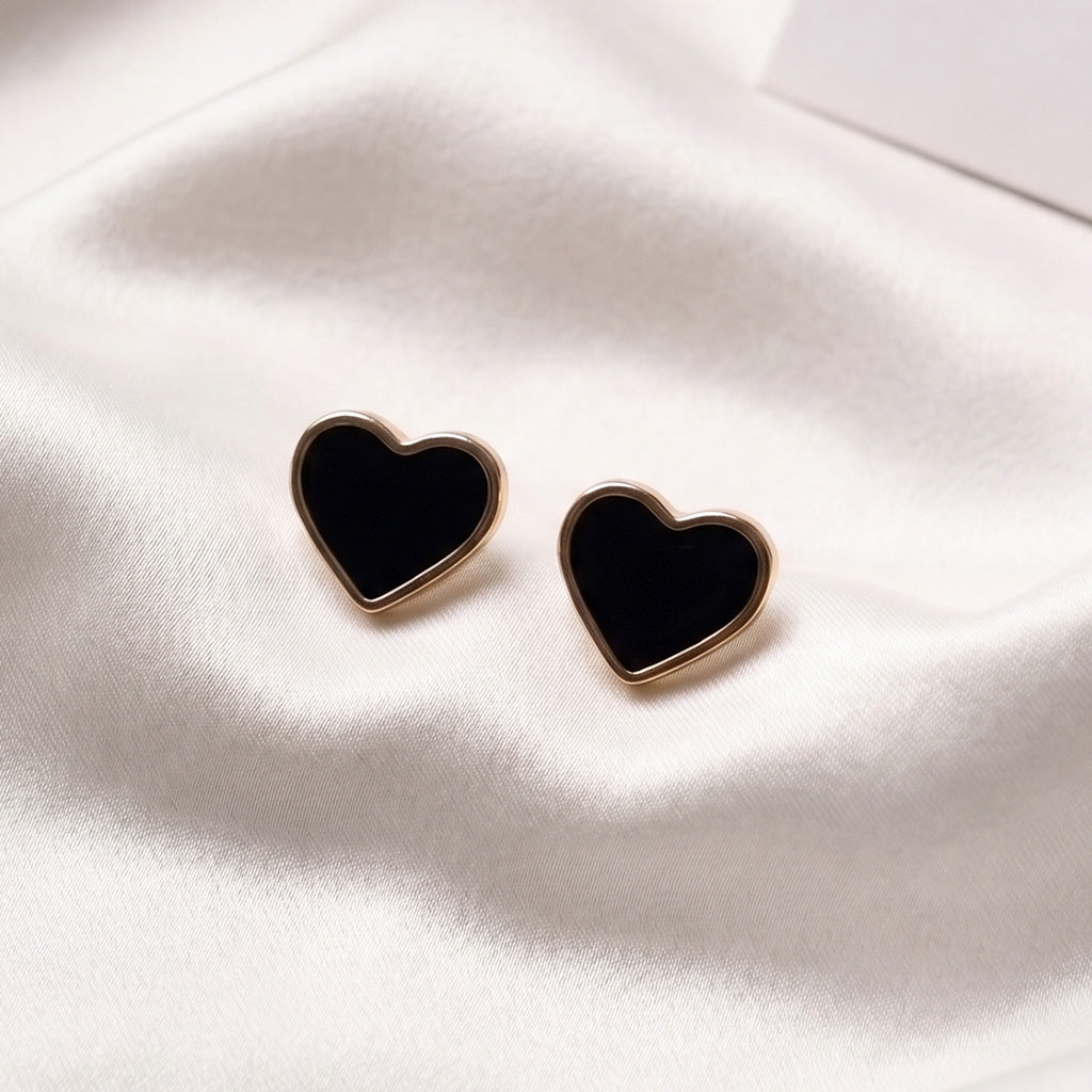 18K Gold Plated | Gold heart & Crystal Earrings Combo