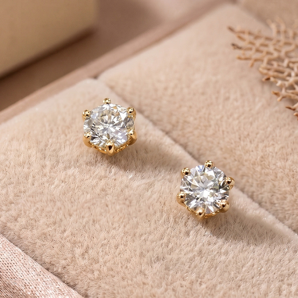 18K Gold Plated | Gold heart & Crystal Earrings Combo