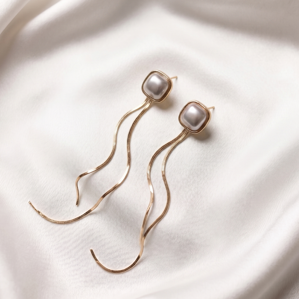 18K Gold Plated | Gold Pearl & Crystal Earrings Combo