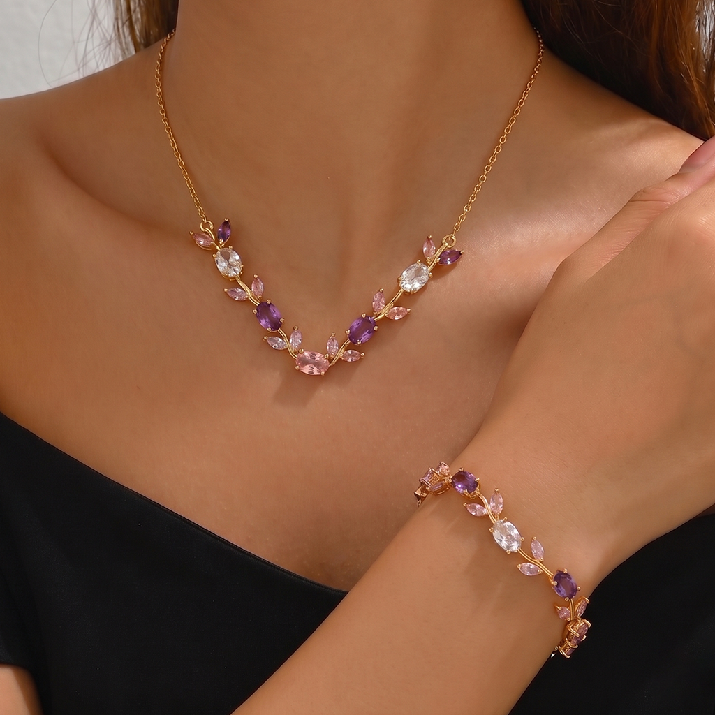 Pastel Tulip Necklace & Bracelet combo With Perfect Gift Packing