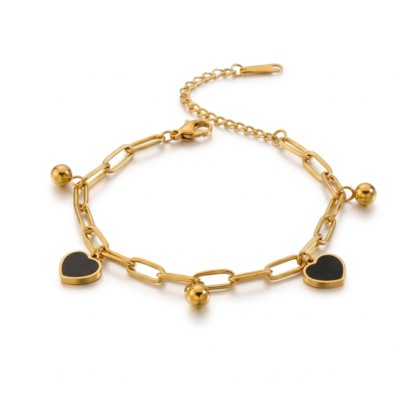 Onyx Heart Bracelet
