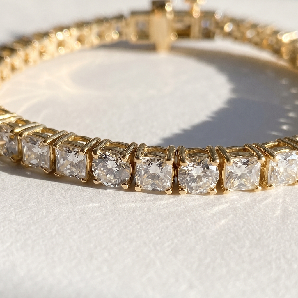 18k Gold Plated Diamond Women's Tennis Bracelet
